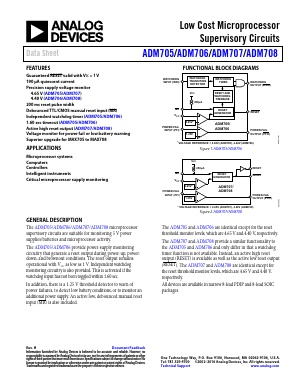 ADM705 Datasheet PDF Analog Devices
