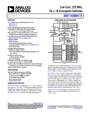 AD8114 Datasheet PDF Analog Devices