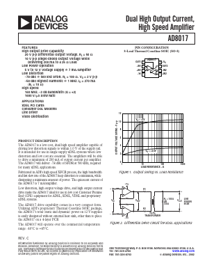 AD8017ARZ Datasheet PDF Analog Devices