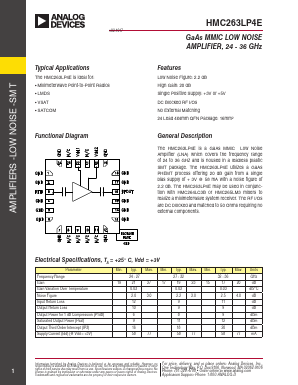 HMC263LP4E Datasheet PDF Analog Devices