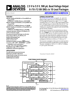 AD5304ACPZ-REEL7 Datasheet PDF Analog Devices