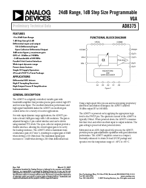 AD8375ACPZ-REEL7 Datasheet PDF Analog Devices