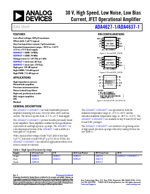 ADA4627-1BRZ-R7 Datasheet PDF Analog Devices