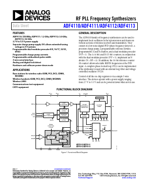 ADF4113BCPZ-RL7 Datasheet PDF Analog Devices