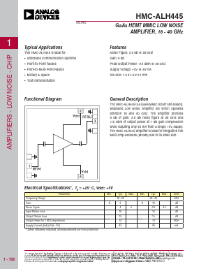 HMC-ALH445 Datasheet PDF Analog Devices