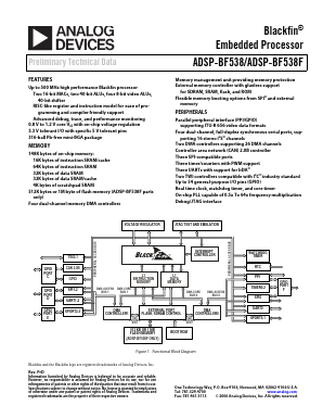 ADSP-BF538BBCZ-5A Datasheet PDF Analog Devices