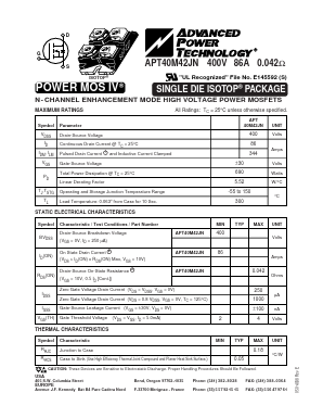 APT40M42JN Datasheet PDF Advanced Power Technology