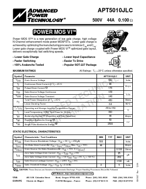 APT5010JLC Datasheet PDF Advanced Power Technology