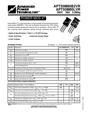 APT50M80B2VR Datasheet PDF Advanced Power Technology