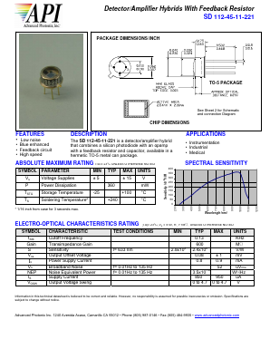 SD112-45-11-221 Datasheet PDF Advanced Photonix, Inc.