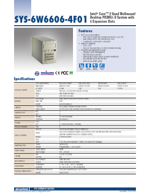 SYS-6W6606-4F01 Datasheet PDF Advantech Co., Ltd.