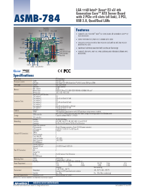 ASMB-784G4-00A1E Datasheet PDF Advantech Co., Ltd.