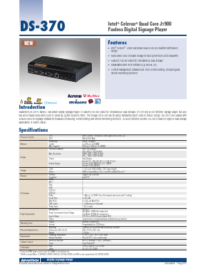 DS-370GB-U0A1E Datasheet PDF Advantech Co., Ltd.