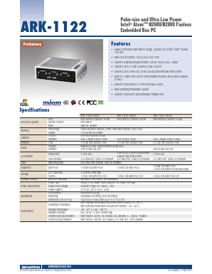 ARK-1122F-S8A1E Datasheet PDF Advantech Co., Ltd.