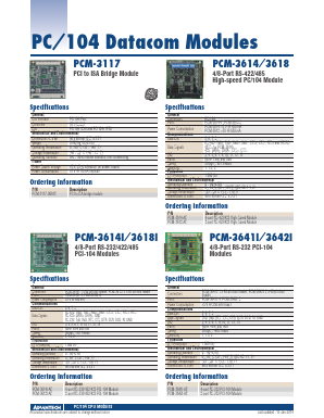 PCM-3620P Datasheet PDF Advantech Co., Ltd.