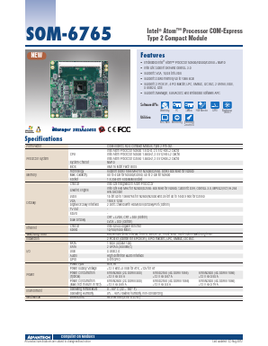 SOM-6765DZ2-S8A1E Datasheet PDF Advantech Co., Ltd.