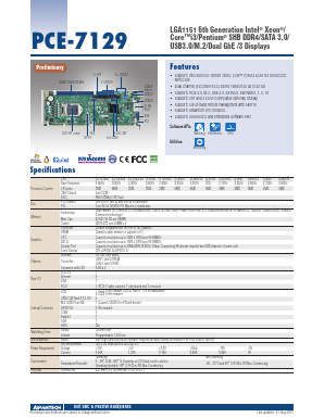 PCE-7129 Datasheet PDF Advantech Co., Ltd.