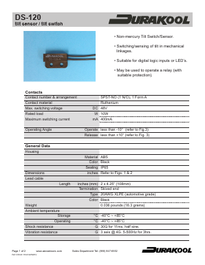 DS-120 Datasheet PDF American Electronic Components, inc