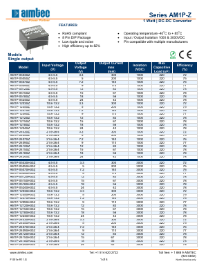 AM1P-050303DZ Datasheet PDF AIMTEC