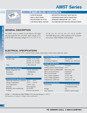 AM5T-1218D Datasheet PDF AIMTEC