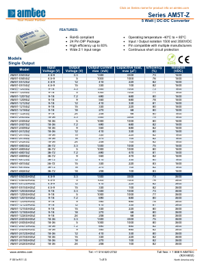 AM5T-2405SH35Z Datasheet PDF AIMTEC