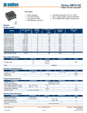 AM1S-0505SH30-NZ Datasheet PDF AIMTEC