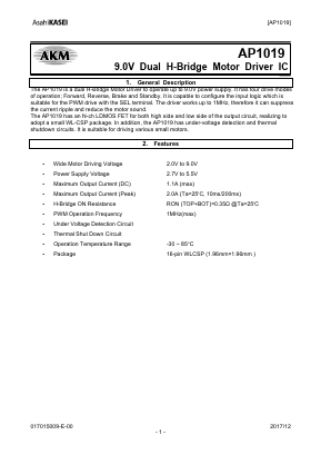 AP1019 Datasheet PDF  Asahi Kasei Microdevices
