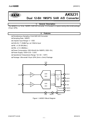 AKD9231 Datasheet PDF  Asahi Kasei Microdevices