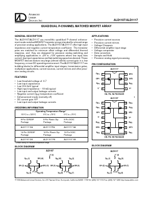 ALD1117DA Datasheet PDF Advanced Linear Devices