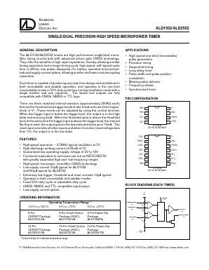 ALD2502 Datasheet PDF Advanced Linear Devices