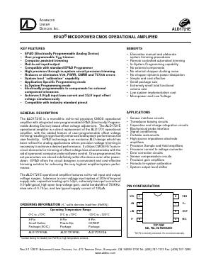 ALD1721E Datasheet PDF Advanced Linear Devices