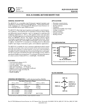 ALD1101 Datasheet PDF Advanced Linear Devices