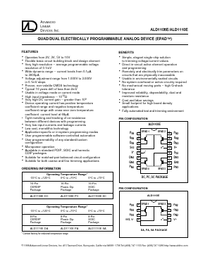 ALD1110E Datasheet PDF Advanced Linear Devices