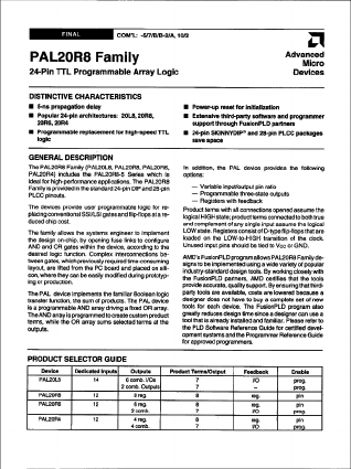 PAL20L8-10 Datasheet PDF Advanced Micro Devices