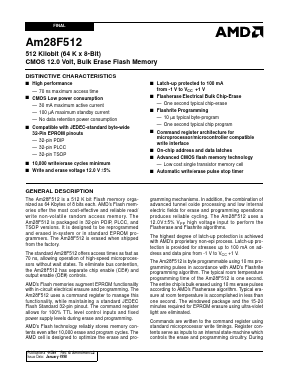 AM28F512-150PIB Datasheet PDF Advanced Micro Devices