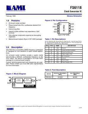 FS6118-01 Datasheet PDF AMI Semiconductor
