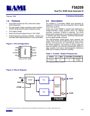 FS6209-01 Datasheet PDF AMI Semiconductor