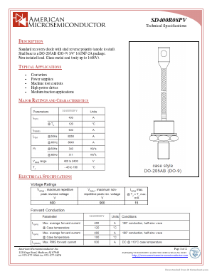 SD400R08PV Datasheet PDF American Microsemiconductor