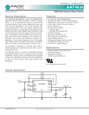 AAT4626 Datasheet PDF Advanced Analogic Technologies