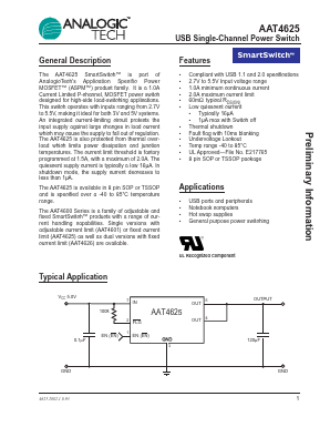AAT4625 Datasheet PDF Advanced Analogic Technologies