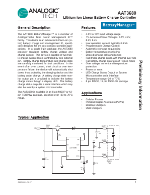 AAT3680 Datasheet PDF Advanced Analogic Technologies