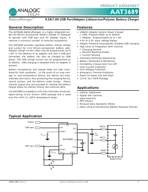 AAT3689 Datasheet PDF Advanced Analogic Technologies