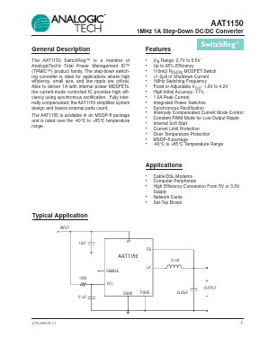 AAT1150IKS-2.5-T1 Datasheet PDF Advanced Analogic Technologies