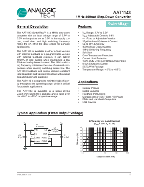 AAT1143IJS-2.5-T1 Datasheet PDF Advanced Analogic Technologies