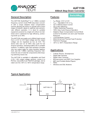 AAT1106ICB-0.6-T1 Datasheet PDF Advanced Analogic Technologies