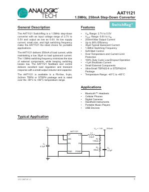 AAT1121IPS-0.6-T1 Datasheet PDF Advanced Analogic Technologies