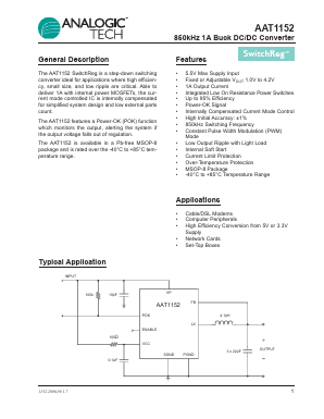 AAT1152IKS-3.3-T1 Datasheet PDF Advanced Analogic Technologies