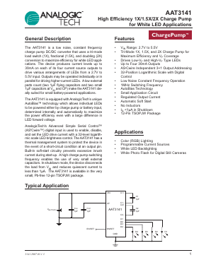 AAT3141 Datasheet PDF Advanced Analogic Technologies