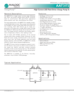 AAT3172IWP-T1 Datasheet PDF Advanced Analogic Technologies