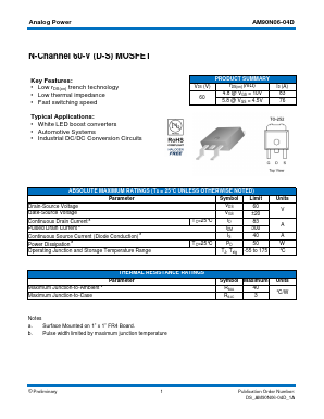 AM90N06-15P Datasheet PDF Analog Power
